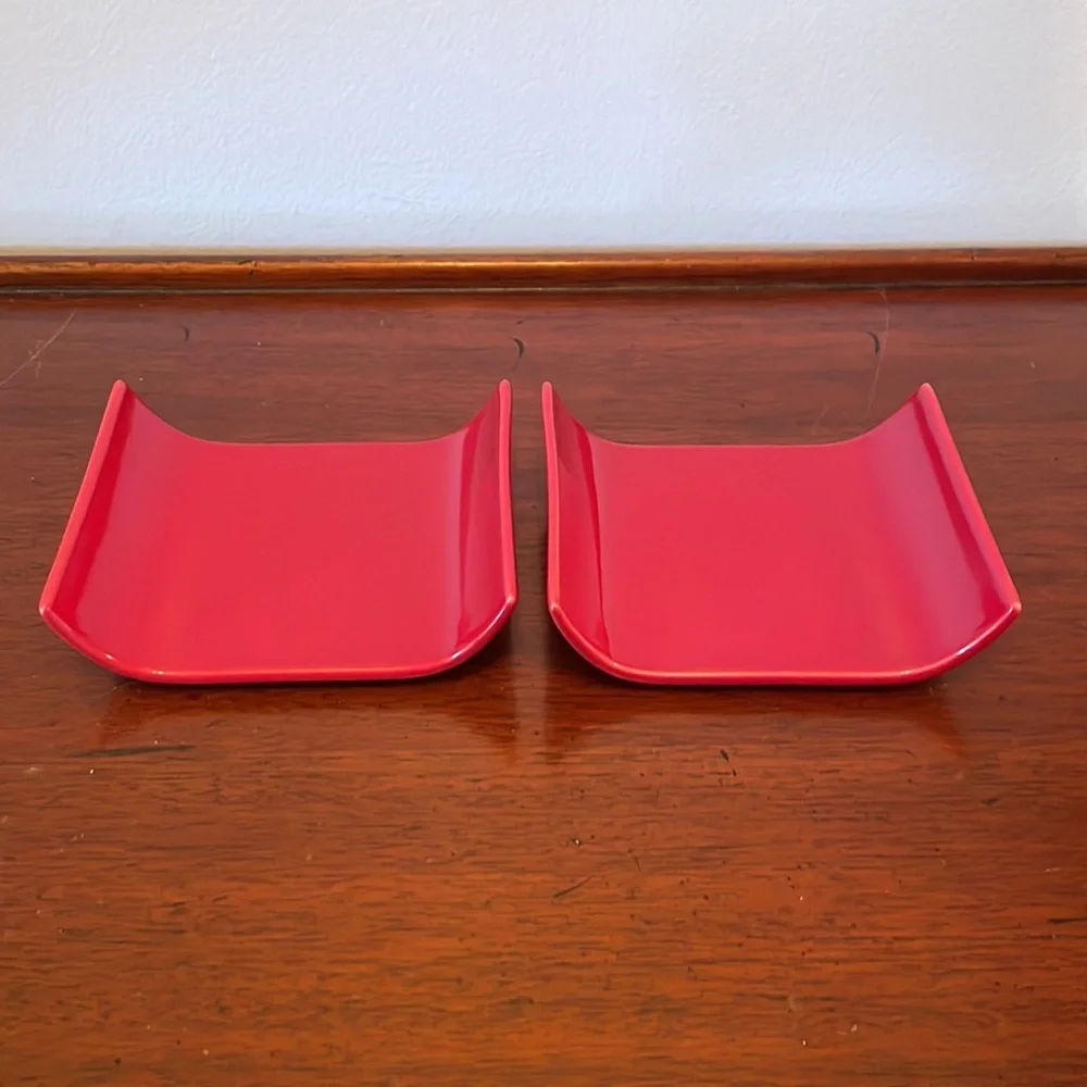 NWT Crate & Barrel Red Small Sushi Plate - Set of 2